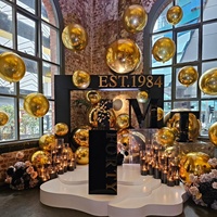 Ballon miroir gonflable géant en PVC réfléchissant doré - Décoration de fête intérieure/extérieure - Taille 0,4m-3m