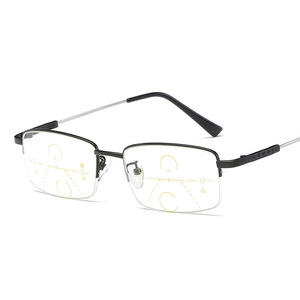 Lunettes de lecture pour hommes en alliage de titane, monture rectangulaire anti-lumière bleue pour personnes d'âge moyen et âgées - Product Image 1