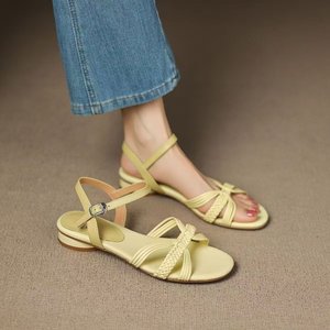 Sandalias de Verano para Mujer, Negras, con Suela Gruesa, de Una Sola Tira, que Aumentan la Altura, Versátiles, Antideslizantes, para Exteriores, Novedad 2026 - Product Image 4