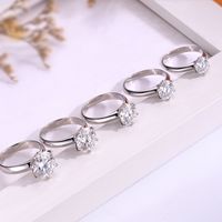 Best-seller S925 Silver Moissanite Six-Prong Ring Confortable Wear Wide Band Live Streaming Offre Spéciale