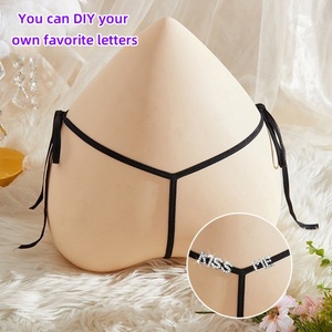 Perizoma Sexy Trasparente con Lettere Personalizzabili Fai-da-Te, Lingerie Trasparente con Nappe in Rete per Donne, Vendita Calda - Product Image 2