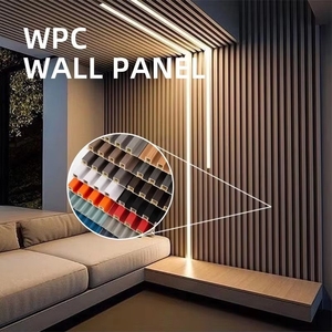 Panel de pared estriado WPC moderno, revestimiento interior/exterior, tablero de listones de PVC, rejilla, compuesto de plástico y madera para FONDO DE TV, resistente al agua - Product Image 4