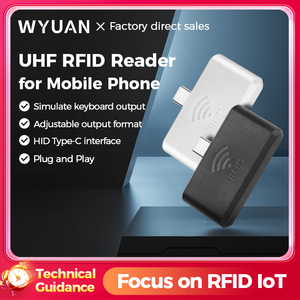 Wyuan เครื่องอ่านและเขียน <span class=keywords><strong>RFID</strong></span> <span class=keywords><strong>UHF</strong></span> 860-960MHz <span class=keywords><strong>UHF</strong></span> Android IOS โทรศัพท์มือถือเครื่องอ่านการ์ด ISO18000-6C OTG USB Type-C แบบปลั๊กแอนด์เพลย์ - Product Image 1