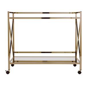 Carro de barra de vidrio de metal de 2 niveles de alta calidad para muebles de hoteles de oficina en casa - Product Image 3