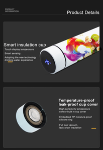ใหม่ Displayable อุณหภูมิระเหิดที่กำหนดเองขวดน้ำสแตนเลส - Product Image 5