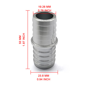 Raccord de tuyau double barbelé en aluminium usiné de 3/4 po avec bride de blocage central, adaptateur de port de vapeur de liquide de refroidissement pour radiateur, pour échange de moteur LS Gen3 Gen4 - Product Image 5