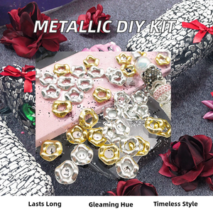Entretoises en plastique acrylique ondulé couleur métallique ANTAISEN 51146, motif hexagonal brillant, fleur ondulée, pour bijoux de Noël classiques DIY - Product Image 2