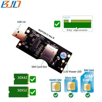 Adaptateur sans fil USB 3.0 Type-A vers M.2 Key-B avec support pour 1 carte SIM pour module modem WWAN 5G 4G LTE