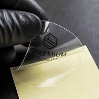 Autocollants transparents en PVC avec feuille d'or personnalisée, imperméables, adhésifs puissants, étiquettes de logo claires pour boîtes d'emballage, cadeaux