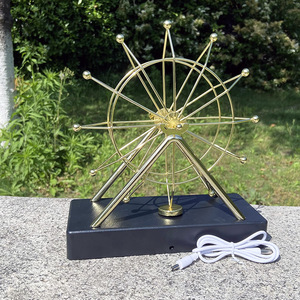 Vente en gros d'ornements de grande roue dorés à rotation éternelle décoration de bureau à domicile grande roue boule de Newton - Product Image 5