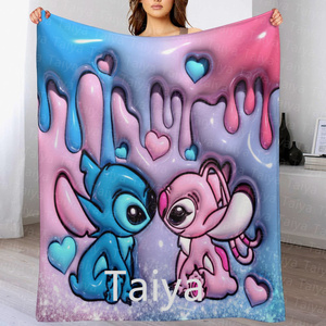 Lowest Price Latest Fashion Cute 3D Inflated <strong>Stitch</strong> Super Soft Microfiber Flannel <strong>Throw</strong> Valentine's Day Blankets Kids Blanket - Product Image 5
