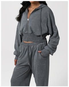 Ensemble de sport RUIQUWIN OEM, nouveau design, sweat-shirt à col rond et cordon de serrage, manches longues, pantalon de <span class=keywords><strong>jogging</strong></span> taille haute - Product Image 2