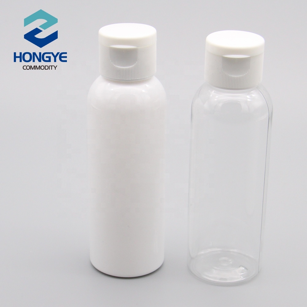 100 ml cosméticos de plástico de pet tapa de embalaje del envase 100 ml botellas de champú con tapa flip top