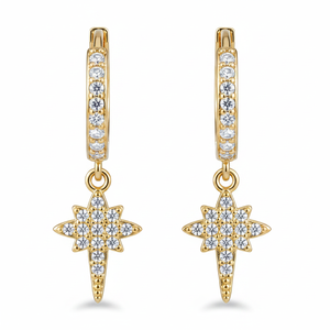 Pendientes de Oro Amarillo de 10K con Diamante Natural de Corte Brillante Redondo de 0.35ctw, Regalo de Cumpleaños para Niños, Joyería de Moda - Product Image 2
