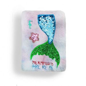 China Factory Cheap Wholesale Kawaii rainbow Fluffy Plush Paper Loose-Leaf Printed Diary <b>Journal</b> Notebook Promotional Gift 80 - Product Image 1