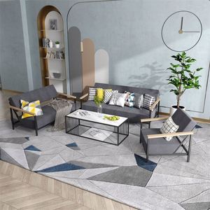 Sofá <span class=keywords><strong>de</strong></span> Estilo Nórdico, Metálico, Simple, Moderno, <span class=keywords><strong>de</strong></span> Lujo Ligero, para Sala <span class=keywords><strong>de</strong></span> Estar u Oficina, Combinación <span class=keywords><strong>de</strong></span> Sofá y Silla, Estilo Influencer - Product Image 2