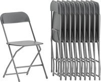Chaises pliantes blanches portables 10PCS-Chaises empilables en métal pour le bureau, les mariages, les événements et l'extérieur