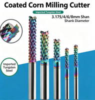 Fresa de punta de maíz de carburo sólido de tungsteno con recubrimiento multicolor para PCB, broca de grabado de precisión para fresado CNC de PCB