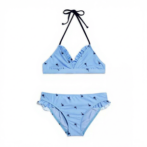 Custom Printed Girls <b>Bikini</b> Swimsuit <b>Set</b> UPF 50 Sun Protection Two Piece Bathing Suit OEM Supplier - Product Image 1