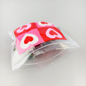 Custom Pe Self Sealing Bags Multi Color Heart Pattern Food Storage Waterproof Dustproof Rectangle Shape Sundries Packaging - Product Image 1