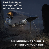 Tente de toit rigide pour voiture, type coquille, 4 personnes, imperméable, avec auvent en toile, pour véhicules tout-terrain, vente en gros