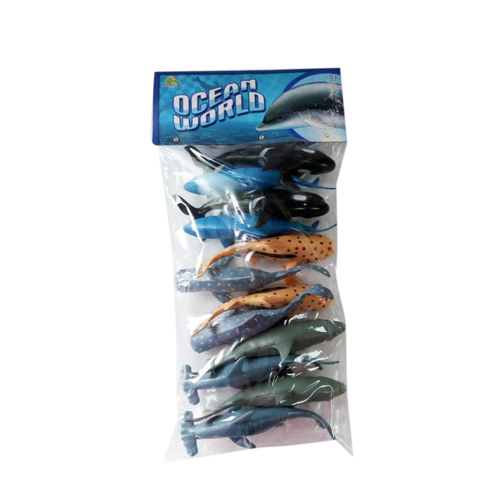 12個7インチ水族館ギフトサメフィギュアセットプラスチック海洋動物