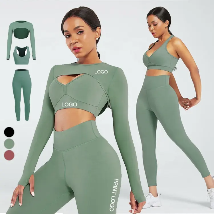 Sports Set Women Yoga Set Private Label Tracksuit Workout Crop Top Clothing Womens Fitness Apparel