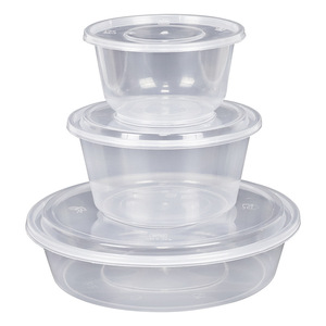 Disposable <b>Round</b> Bowls With Lids Thick Plastic Transparent Large Capacity For Takeout Food Packaging - Product Image 3