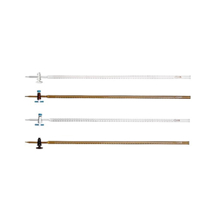 Burette en verre borosilicaté transparente ou ambrée avec robinet en verre et robinet en PTFE, 10ml, 25ml, 50ml, 100ml, pour titration en laboratoire - Product Image 3