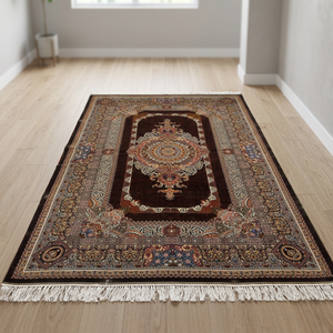 Tapis d'intérieur moderne en soie fait main, tapis de designer noué à la main de qualité supérieure, antidérapant, lavable, motif personnalisé pour la maison, l'hôtel - Product Image 1