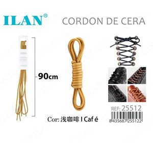 Laccio per scarpe cerato Ilan 90 cm marrone chiaro - Product Image 1