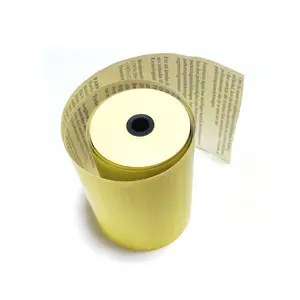 Waterproof Two Sided Thermal Paper Roll Yellow Synthetic Thermal Paper 57x30mm