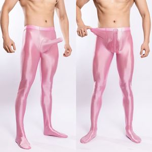 Tuta Aderente Lucida in Seta Liscia Taglie Forti Stile Europeo e Americano per Uomo - Product Image 4