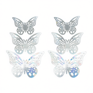 Mariposas Decorativas Plateadas, 6 Piezas, Decoración para Fiestas, 12 Piezas por Bolsa - Product Image 2