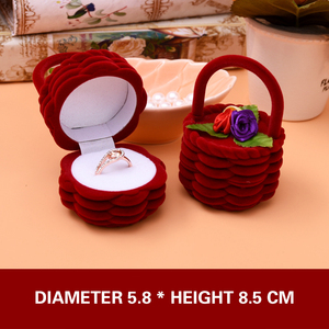 Cesto di fiori di tipo cartone animato affollando contenitore di monili contenitore di monili floccaggio macchina diretta della fabbrica che si affolla tessuto in velluto per monili - Product Image 2