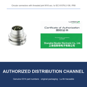 ขั้วต่อวงกลม M16 IP68 แบบเสียบตัวเมีย, ติดตั้งด้านหน้าแบบบัดกรี, 3-14 ขั้ว, IEC 61076-2-106, ของแท้รับรองจากผู้ผลิต 0314 05 (100V) - Product Image 5
