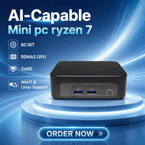 Mini PC Económico Preparado para IA, AMD R7 <span class=keywords><strong>5800H</strong></span> 5 5600H 5625U, 2xDDR4 3200MHz, SSD NVMe, Tipo-C, GPU Integrada RDNA2, Computadora de Escritorio, Win11 - Product Image 1