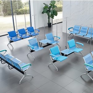 Sillas de espera para hospitales con asientos en fila y pasamanos para clínicas, salas de infusión, áreas públicas y uso comercial. - Product Image 1