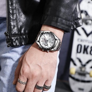 Montre <span class=keywords><strong>à</strong></span> quartz non mécanique pour hommes, avec bande en acier E-02006-New, avec <span class=keywords><strong>calendrier</strong></span> étanche, pour les affaires et les loisirs - Product Image 3