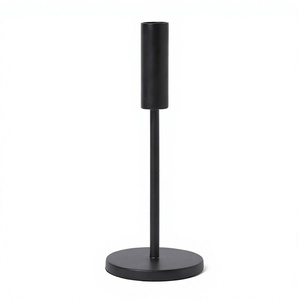 Porte-bougie décoratif rond noir fait main pour la décoration de la maison - Product Image 1
