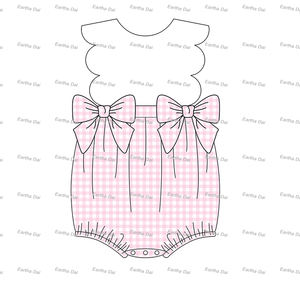 Set di <span class=keywords><strong>Abbigliamento</strong></span> <span class=keywords><strong>Estivo</strong></span> per Neonati, Tutina a Bolle Personalizzata, Completo in Vichy per Pasqua - Product Image 2