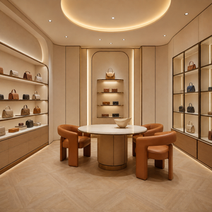 Commercial Luxury Bag Shop Display <b>Shelves</b> Custom Retail Shoe Bag Furniture Full Store Interior Decoration Solution - Product Image 5