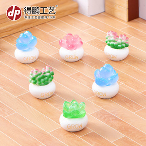 กระถางต้นไม้ขนาดเล็กประดับเรซิ่นสำหรับตกแต่งโต๊ะทำงานและรถยนต์ - Product Image 4