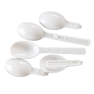 custom printed ice cream scoop Plastic Foldable disposable spoon fruit cake salad Spoon plastic cutlery