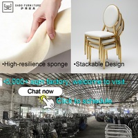 Chaise de banquet de luxe en métal doré, interchangeable, haut de gamme, pour événements hôteliers et repas
