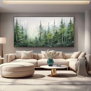 Peinture à l'huile texturée, grand paysage horizontal, art mural personnalisé, décoration créative pour la maison et la galerie - Product Image 3