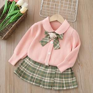 Maglione per bambini JK Set autunno nuovo stile gonna da principessa da bambina <span class=keywords><strong>elegante</strong></span> Set di due pezzi <span class=keywords><strong>abbigliamento</strong></span> autunnale per bambini - Product Image 2