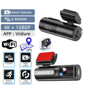 汽车行车记录仪夜间版 GPS 4K+1080P 黑匣子 DVR 迷你双镜头停车模式 Wifi 行车记录仪 - Product Image 2