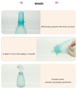 Pochettes portables en silicone pour aliments pour bébés 200 ml, compatibles réfrigérateur et congélateur, lavables, pour les enfants en déplacement - Product Image 1