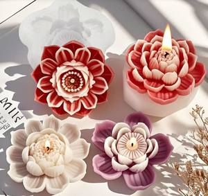 Cetakan Silikon Bunga Lotus 3D F280/1/2/3 F279 untuk Lilin DIY, Cetakan Lilin Aromaterapi, Ornamen, Cetakan Pembuatan Sabun, Dekorasi Rumah - Product Image 6